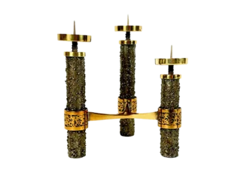 Copper vintage candlestick, Poland, 1970s