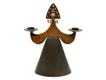 Vintage copper candlestick in the style of Bjørn Wiinblad, 1970s