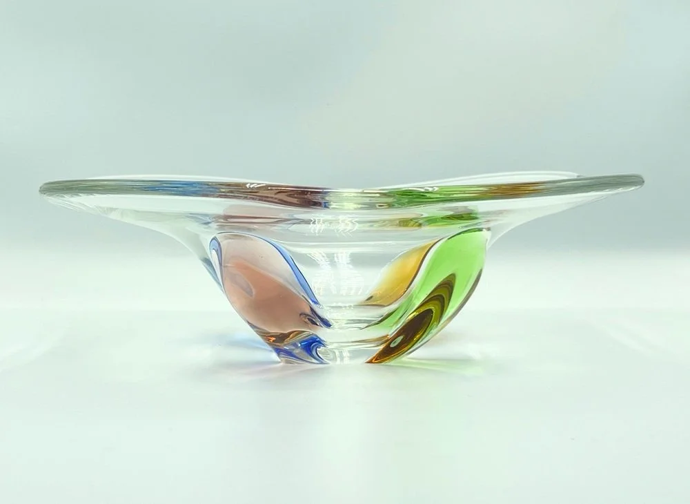Rhapsody glass bowl designed by Frantisek Zemek, Sklárna Mstišov, Czechoslovakia, 1960s