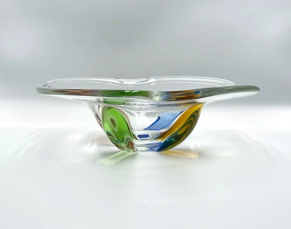 Rhapsody glass bowl designed by Frantisek Zemek, Sklárna Mstišov, Czechoslovakia, 1960s