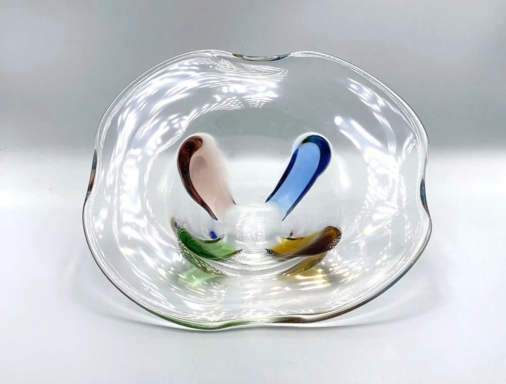 Rhapsody glass bowl designed by Frantisek Zemek, Sklárna Mstišov, Czechoslovakia, 1960s
