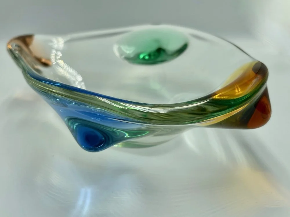 Rhapsody Glass Bowl by František Zemek, Sklárna Mstišov, Czechoslovakia, 1960s