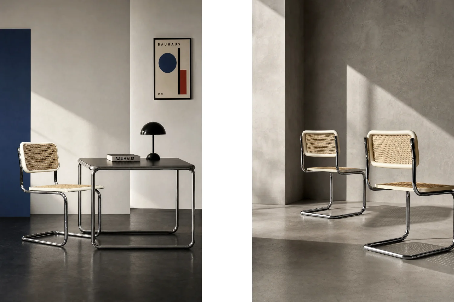 Pair of White French Cane Chairs, Italy