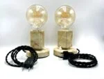 Pair of marble table lamps, Kámen Praha, 1930s
