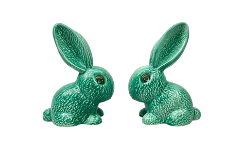 Pair of porcelain rabbit figurines no. 1028, SylvaC, England, 1950s