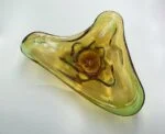 Platter, art glass, designed by Frantisek Zemek, Sklárna Mstišov, Czechoslovakia, 1960s