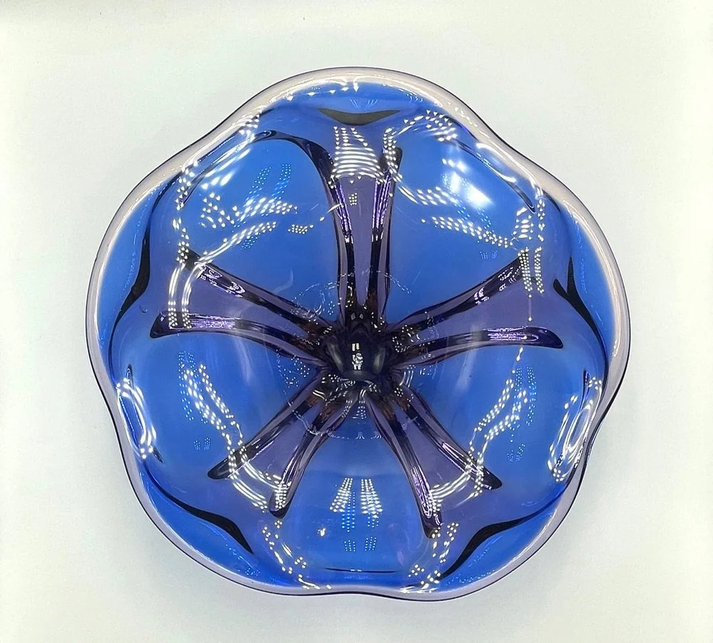Coloured glass platter, designed by Josef Hospodka, Chribska Sklarna, 1960s