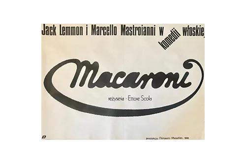 Film poster “Macaroni”, designed by Mieczysław Wasilewski, PRL, 1987