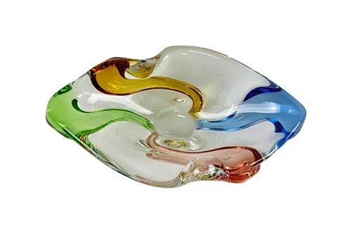 Glass ashtray "Rhapsody" designed by Frantisek Zemek, Sklárna Mstišov, Czechoslovakia, 1960s