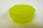 Uranium glass trinket box, Hoffmann & Schlevogt, Czechoslovakia, 1970s