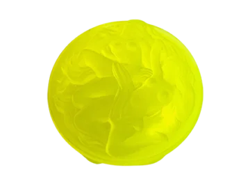Uranium glass trinket box, Hoffmann & Schlevogt, Czechoslovakia, 1970s