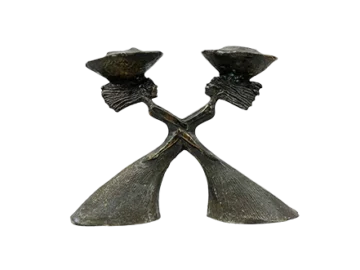Sculptural bronze candlestick, designed by Corry Ammerlaan van Niekerk, 2000s
