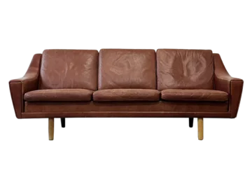 Skórzana sofa vintage, proj. G. Thams, Dania, lata 60