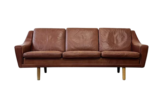 Vintage leather sofa, designed by G. Thams, Denmark, 1960s