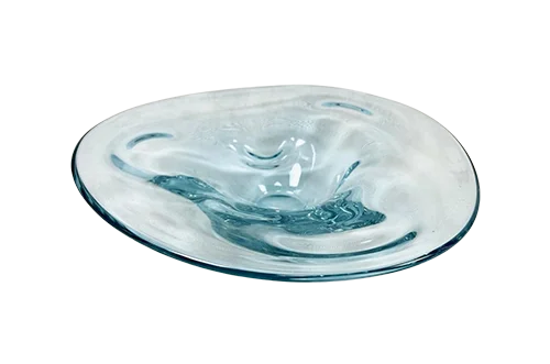 Glass art platter, designed by Josef Hospodka, Chribska, Czechoslovakia, 1960s