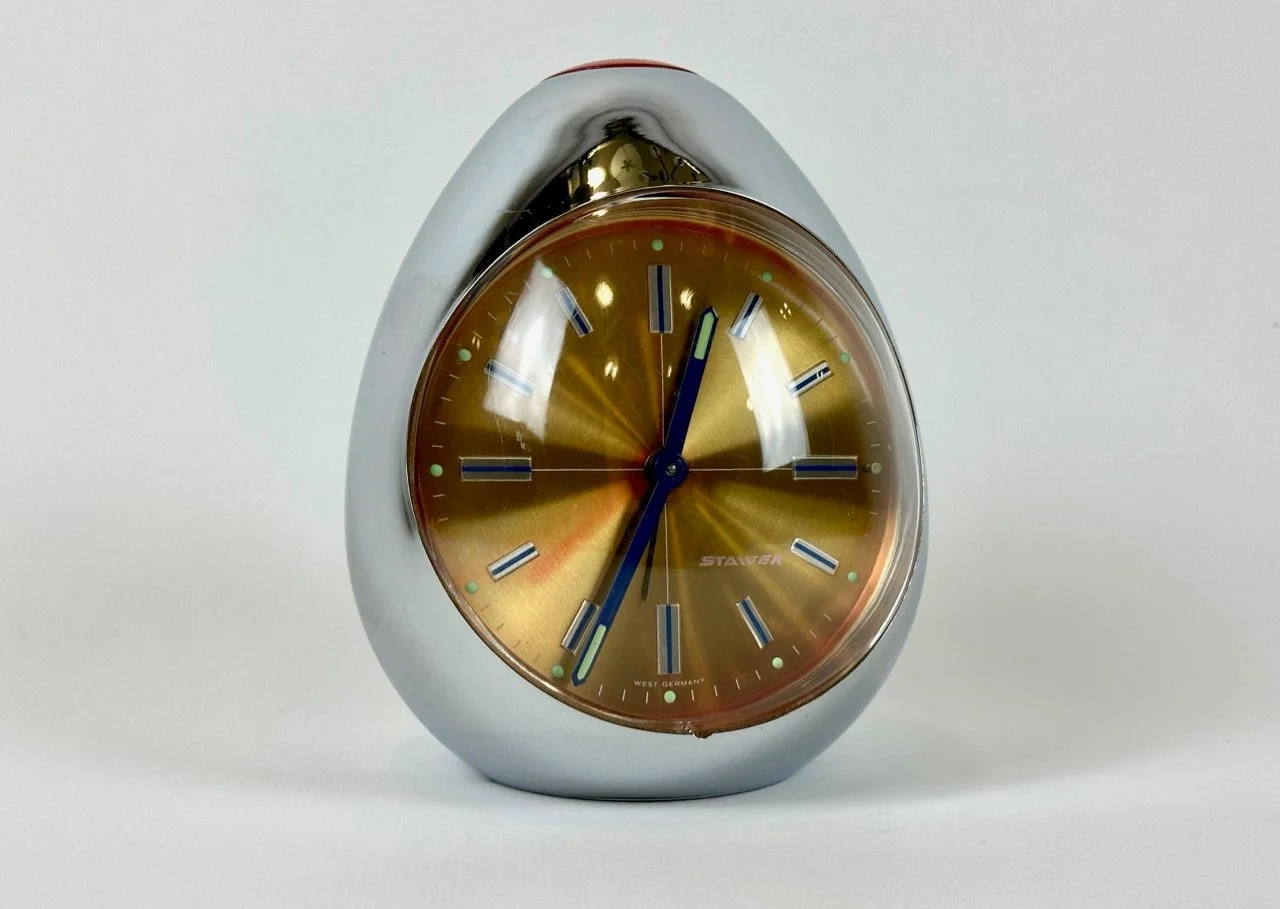 Space Age “Egg” alarm clock, Steiger, Germany, 1970s