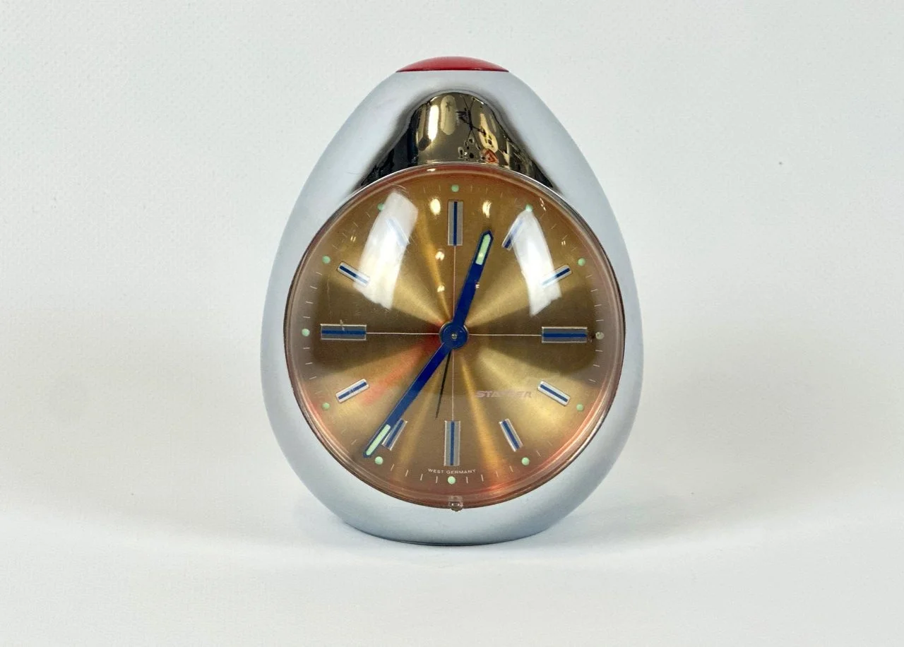 Space Age “Egg” alarm clock, Steiger, Germany, 1970s