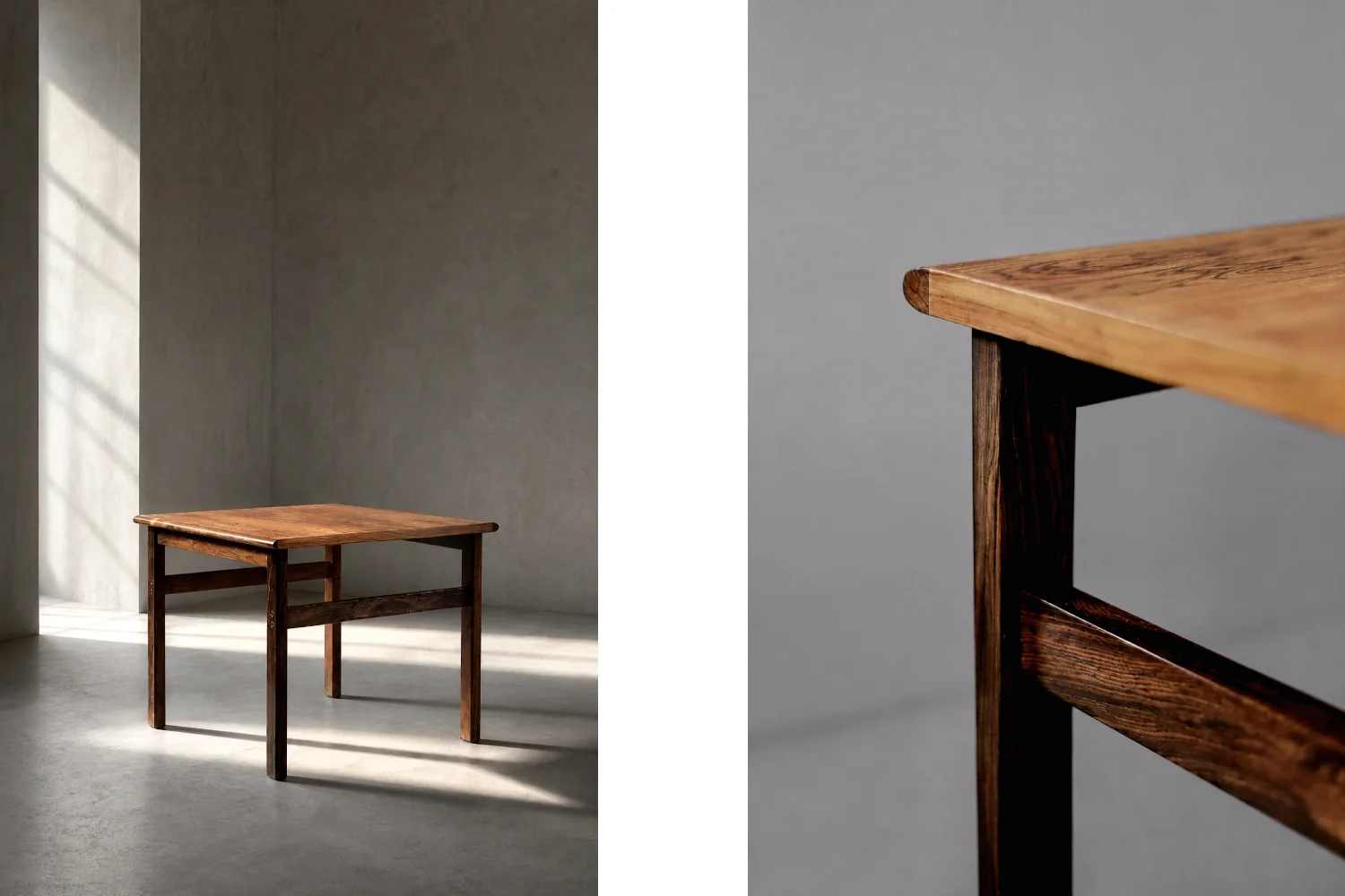 Classic rosewood Capella coffee table, designed by Illum Wikkelsø for Niels Eilersen, Denmark, 1960s