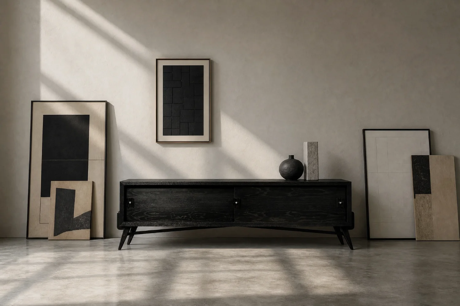 Modernist oak sideboard in a dark finish, Scandinavia, 1960s