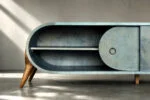 Rounded turquoise sideboard, Italy, 1960s