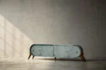 Rounded turquoise sideboard, Italy, 1960s