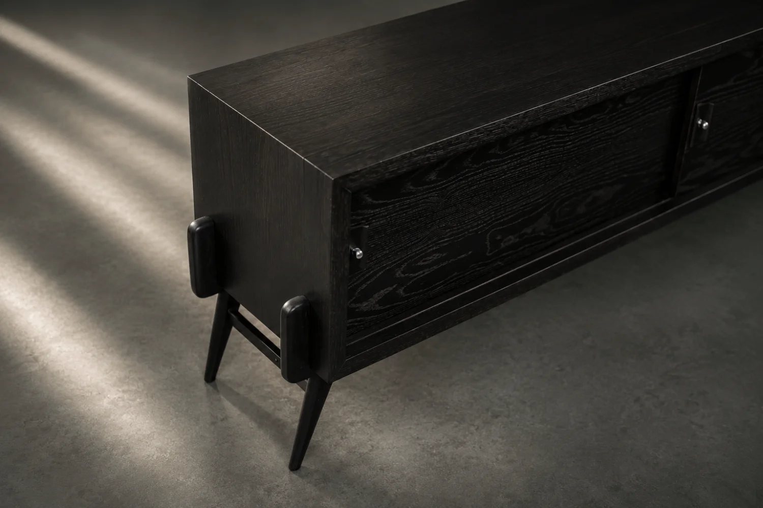 Modernist oak sideboard in a dark finish, Scandinavia, 1960s