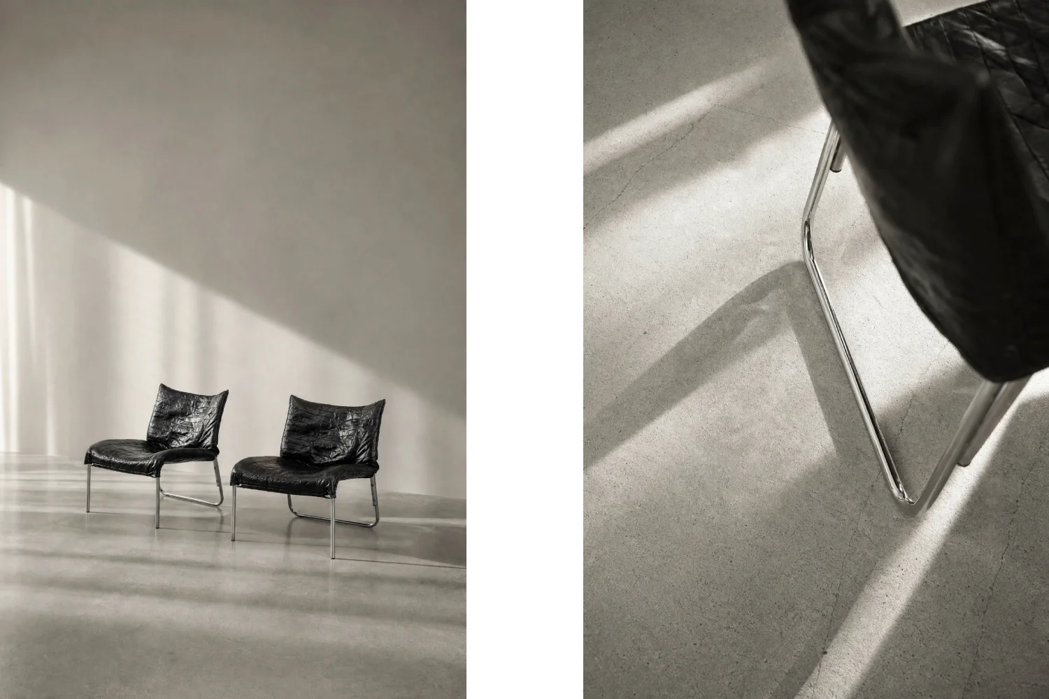 Pair of SET Leather Armchairs, IKEA, Sweden, 1980s