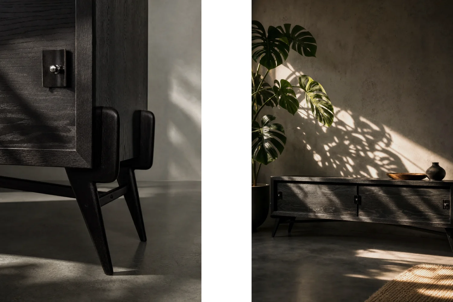 Modernist oak sideboard in a dark finish, Scandinavia, 1960s