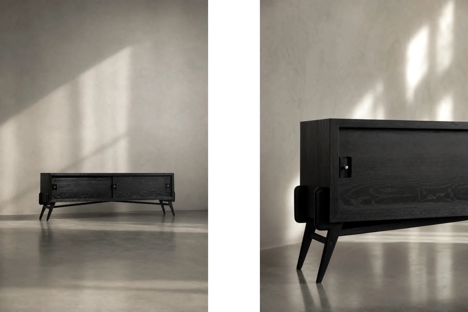 Modernist oak sideboard in a dark finish, Scandinavia, 1960s