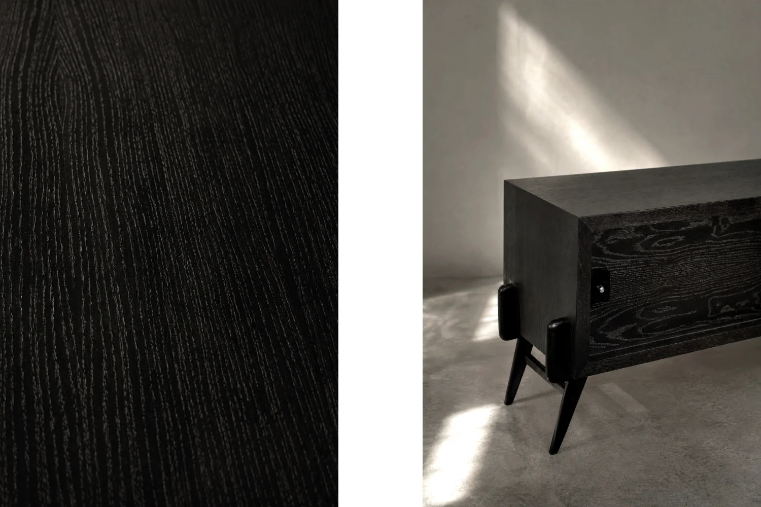 Modernist oak sideboard in a dark finish, Scandinavia, 1960s