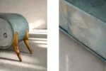 Rounded turquoise sideboard, Italy, 1960s