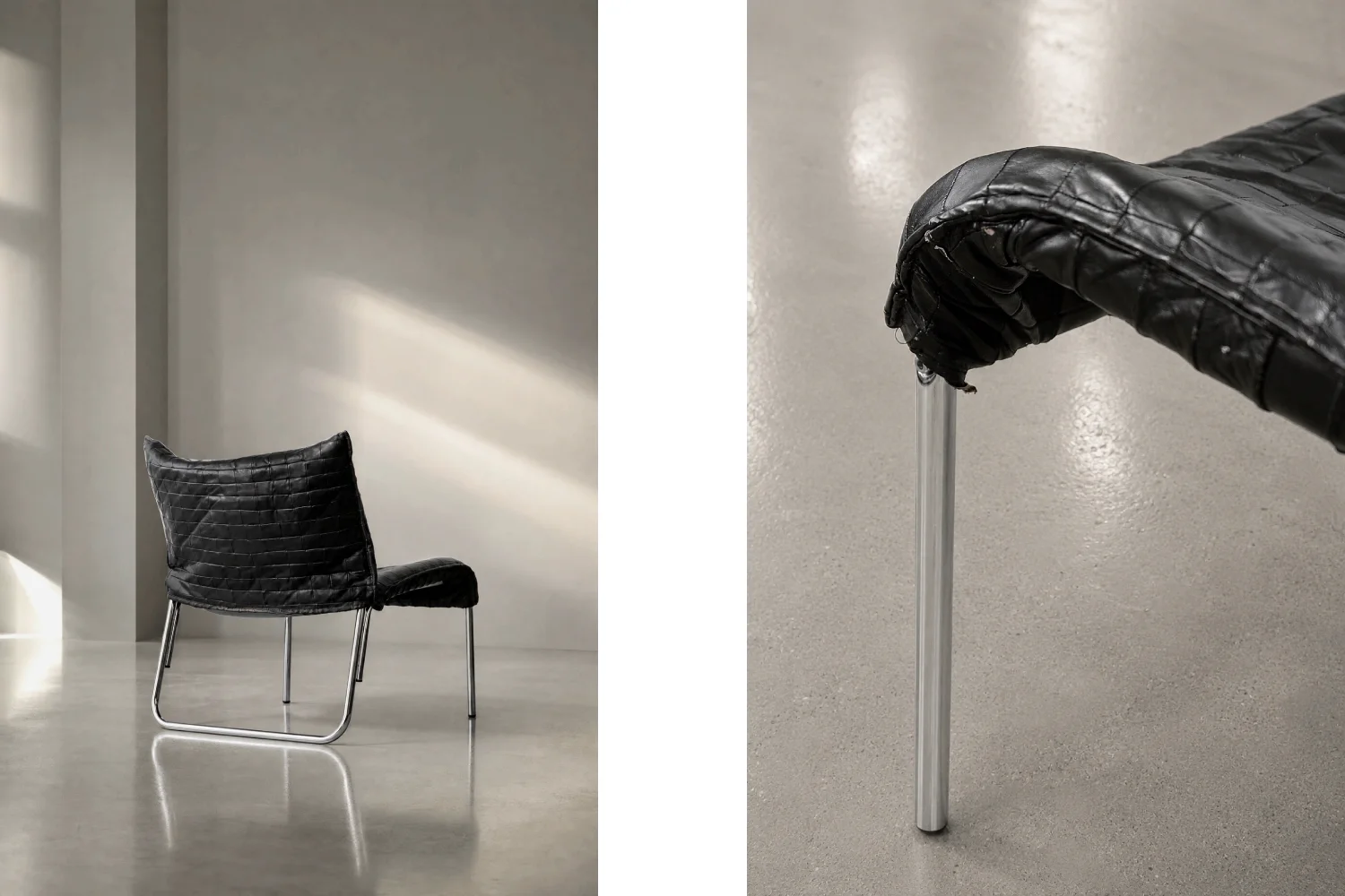 Pair of SET Leather Armchairs, IKEA, Sweden, 1980s