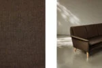 Three-seater brown sofa, designed by Folke Ohlsson, Fritz Hansen, Denmark, 1960s