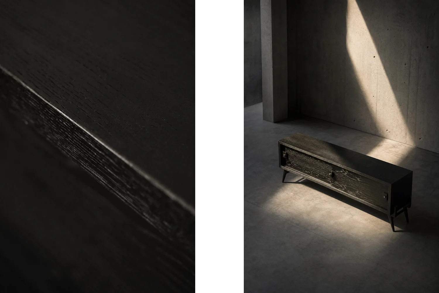 Modernist oak sideboard in a dark finish, Scandinavia, 1960s