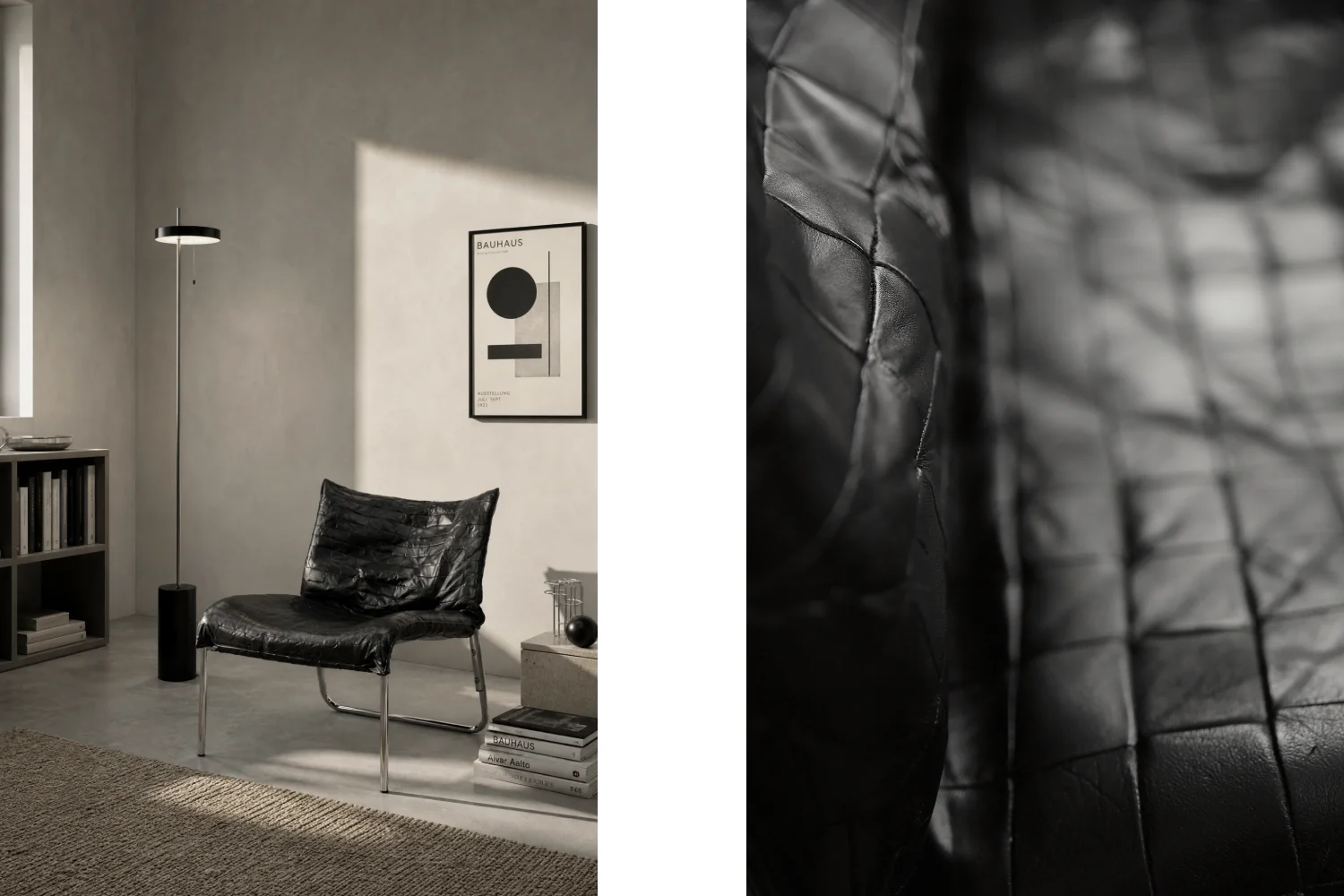 Pair of SET Leather Armchairs, IKEA, Sweden, 1980s