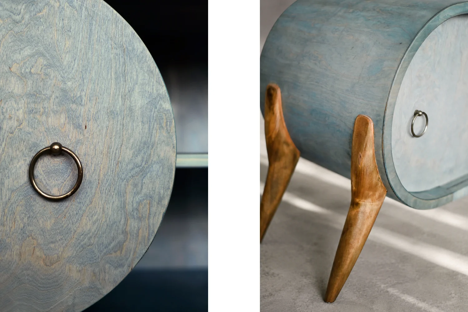 Rounded turquoise sideboard, Italy, 1960s