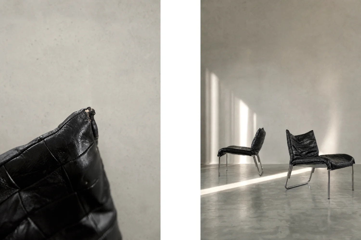 Pair of SET Leather Armchairs, IKEA, Sweden, 1980s