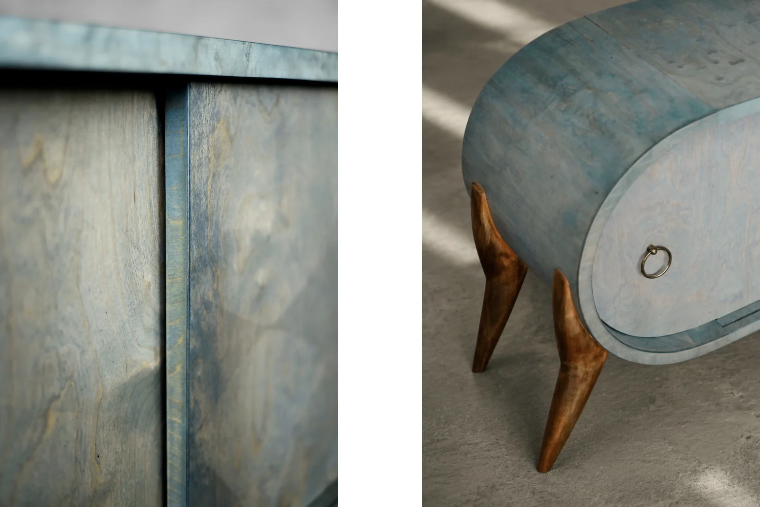 Rounded turquoise sideboard, Italy, 1960s