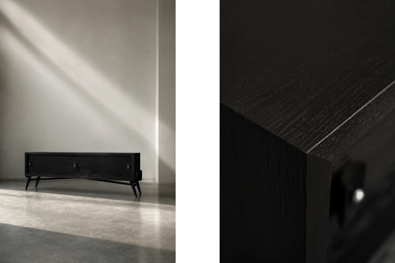 Modernist oak sideboard in a dark finish, Scandinavia, 1960s