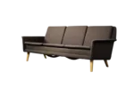 Three-seater brown sofa, designed by Folke Ohlsson, Fritz Hansen, Denmark, 1960s