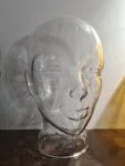Display heads made of coloured glass, 1970s