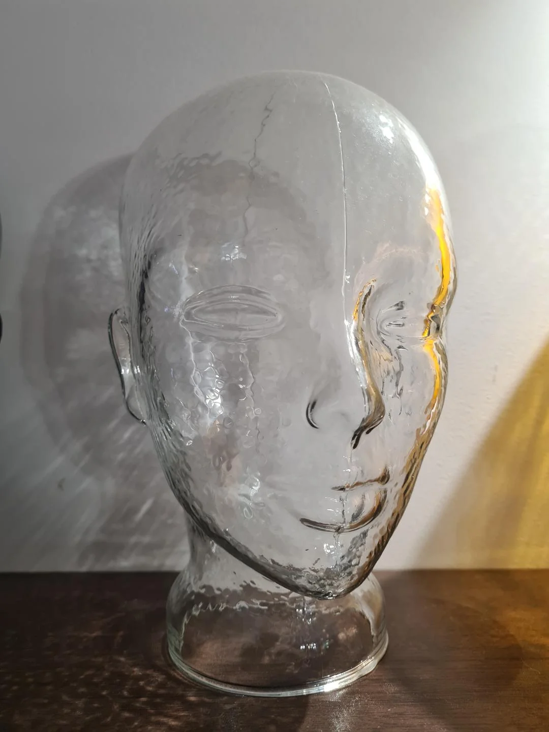 Display heads made of coloured glass, 1970s