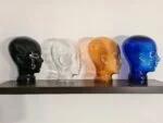 Display heads made of coloured glass, 1970s