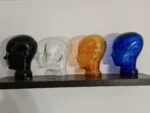Display heads made of coloured glass, 1970s