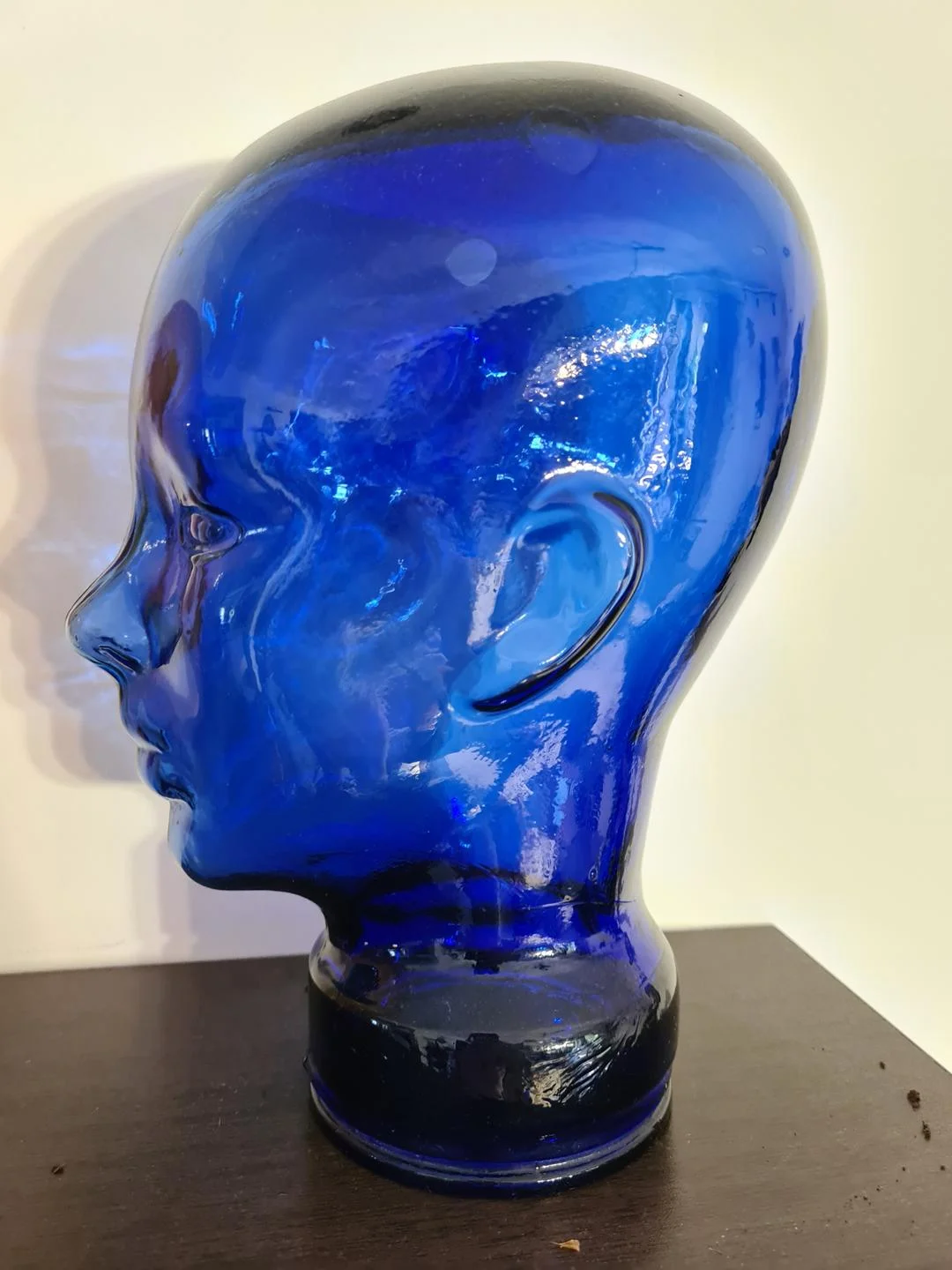 Display heads made of coloured glass, 1970s