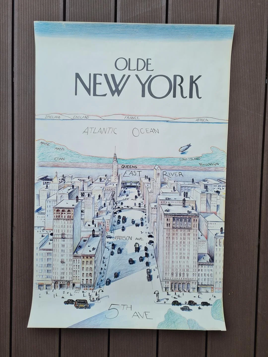 Vintage poster, designed by Saul Steinberg, 1980s