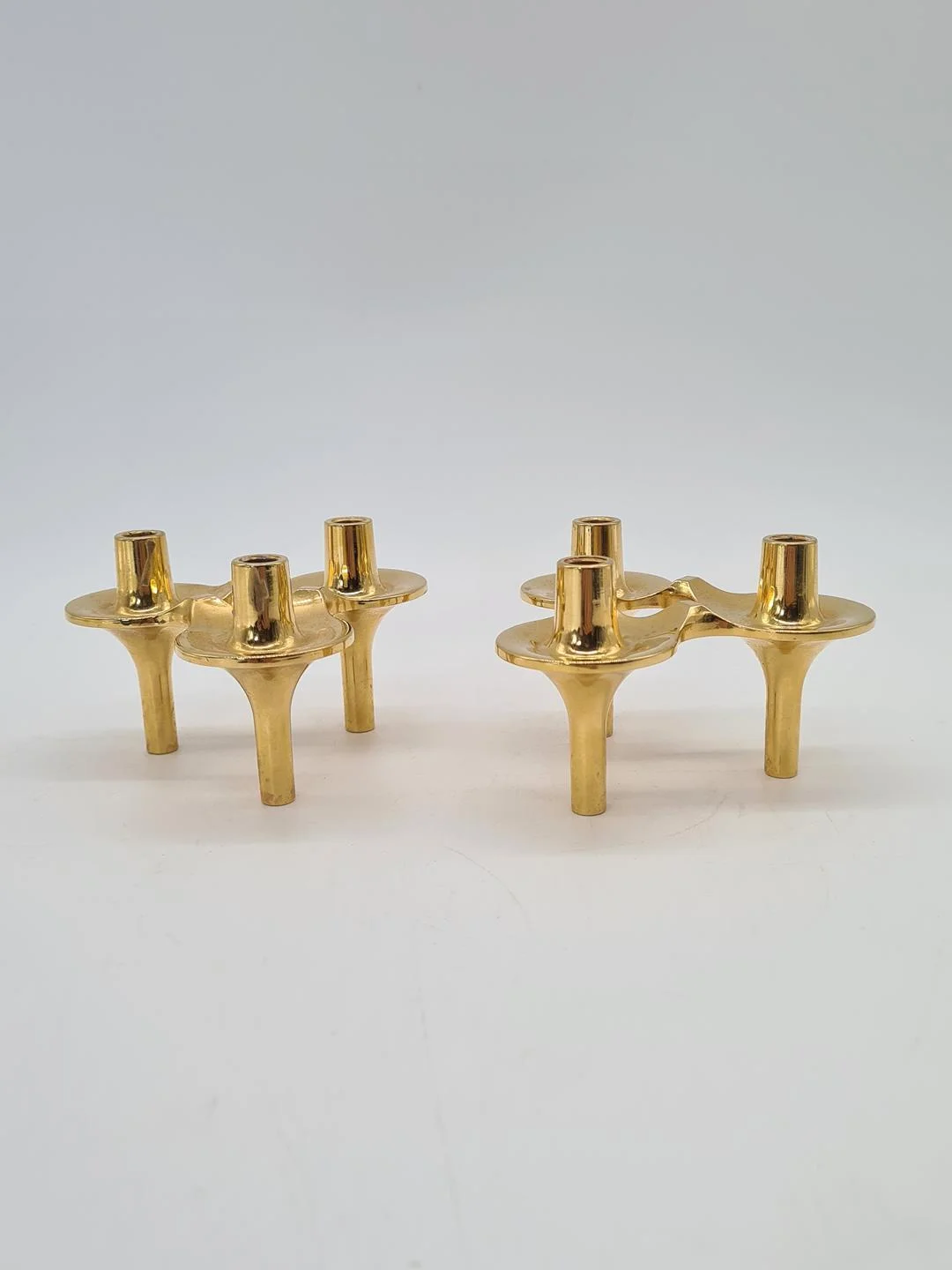 Orion modular brass candle holders, BMF, Denmark, 1970s