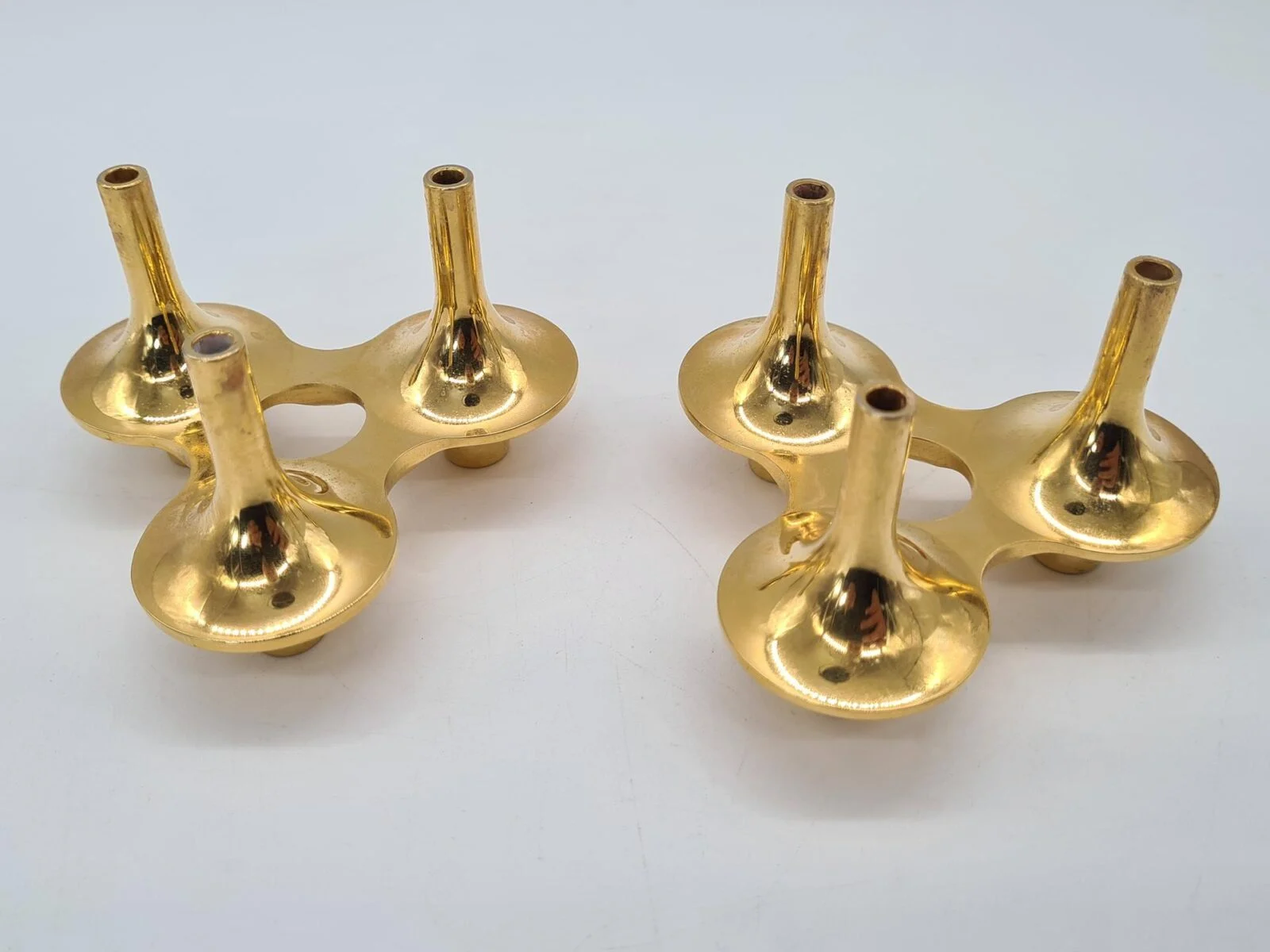 Orion modular brass candle holders, BMF, Denmark, 1970s