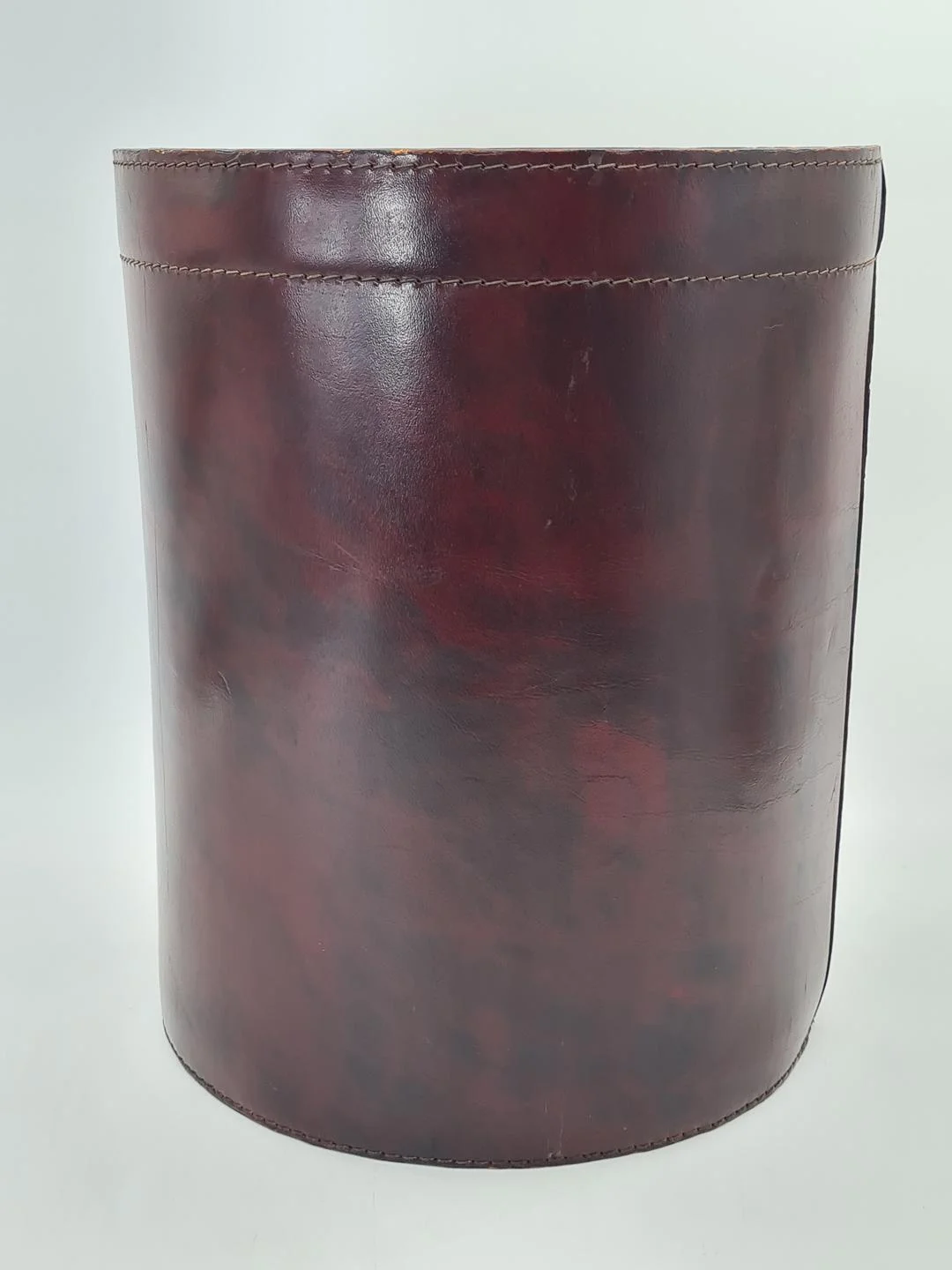 Leather wastepaper bin by Hauler, Germany, 1970s