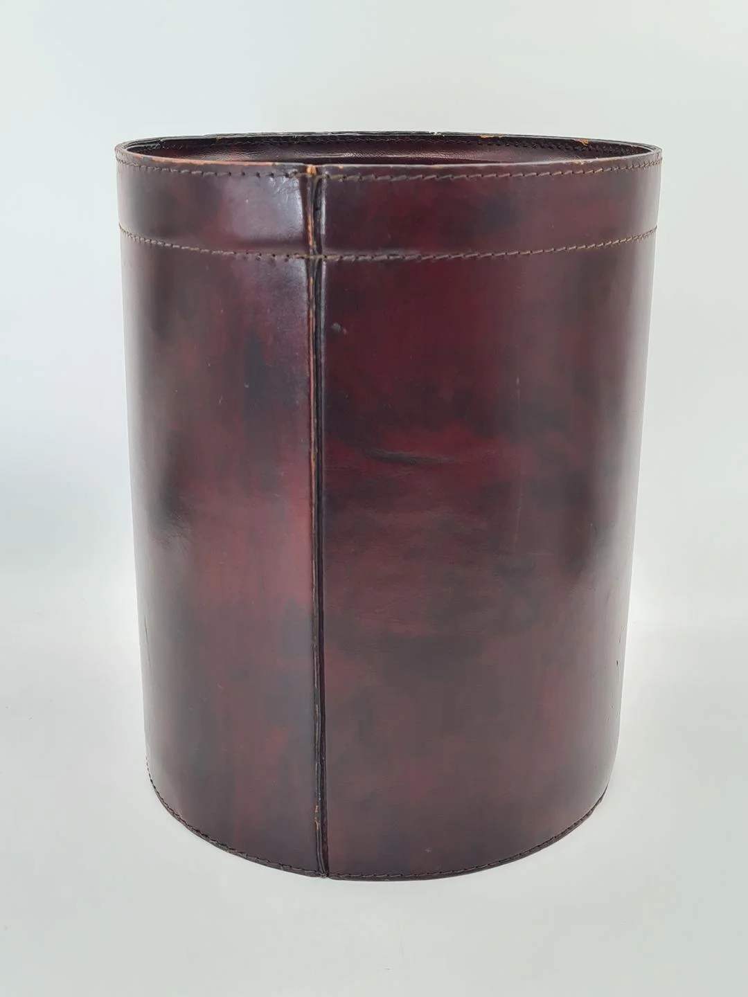Leather wastepaper bin by Hauler, Germany, 1970s
